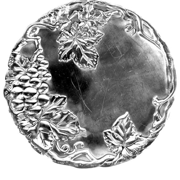 Arthur Court Other - Arthur Court 2000 Aluminum Round Serving Plate Grape Design 7 7/8" Diameter